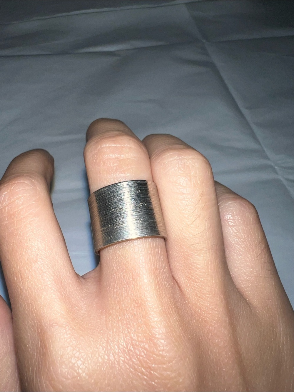 Minimal Wide Brush Gold Band Ring